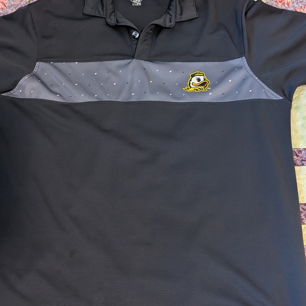 Oregon Ducks Rivalry Threads Black and Gray Polo Shirt